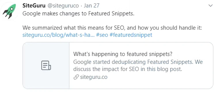Page title shown in a Tweet