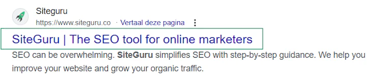 Page title in Google's SERP