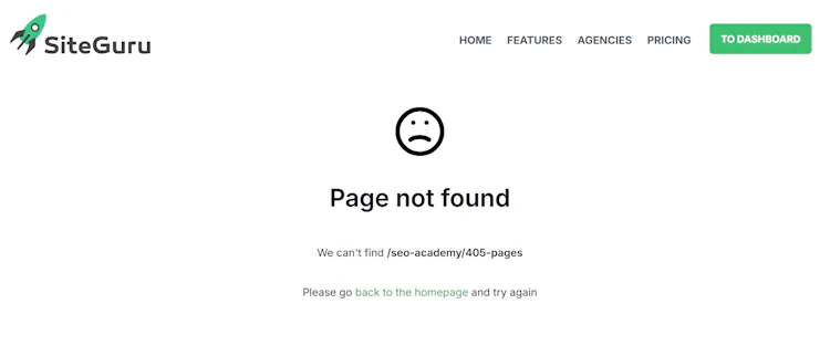 SiteGuru 404 page