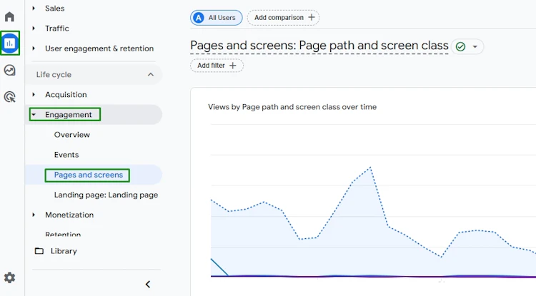 pages and screen