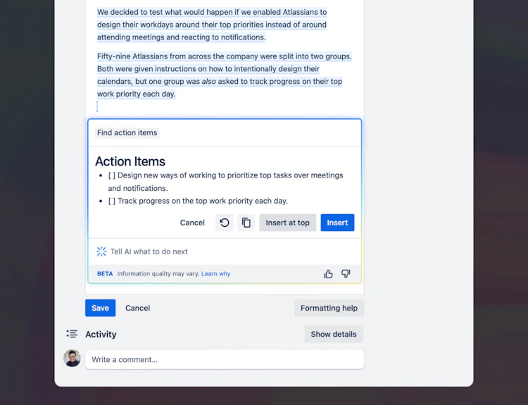 Trello’s AI-powered action items