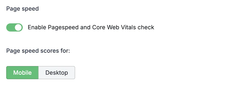 Pagespeed settings
