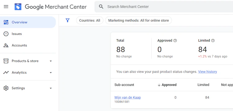Google Merchant Center product overview