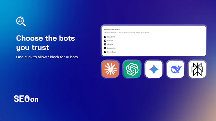 Avada AEO settings for which AI assistants can read your store