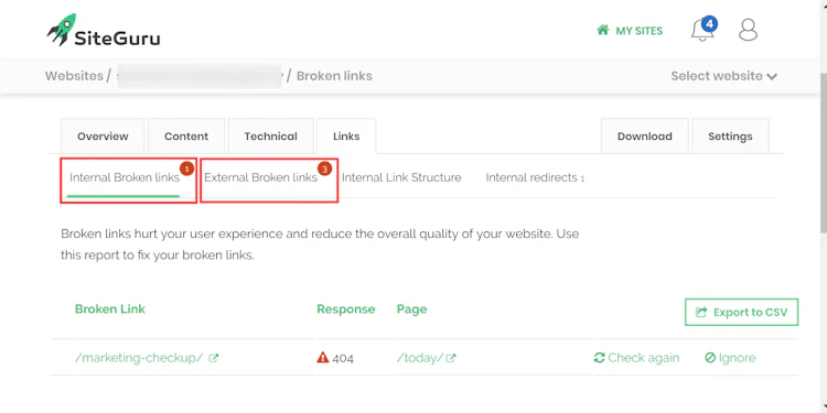 broken link checker site guru