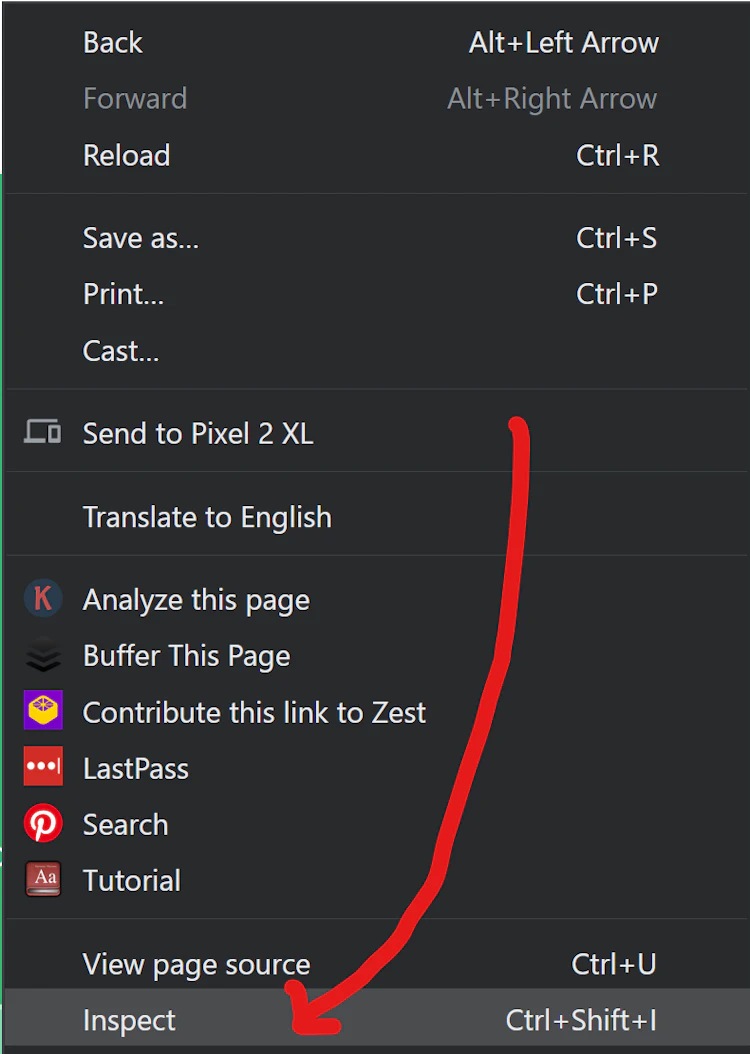 inspect element