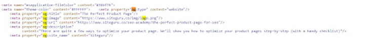 OG tags in the HTML source
