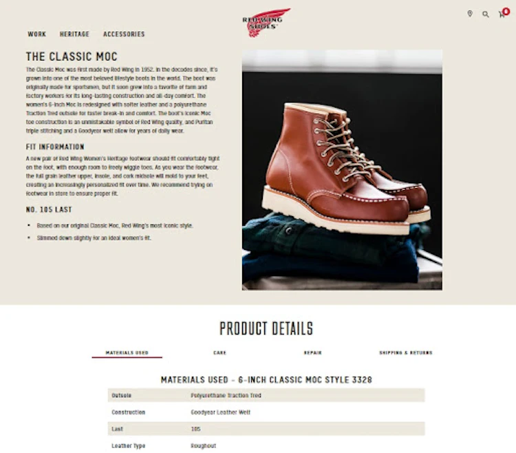 Example of optimized product description