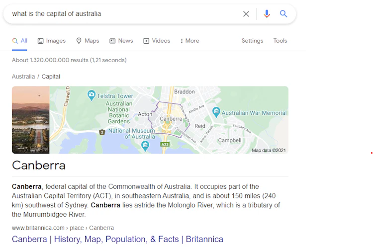 SERP that answers the question