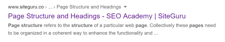 google serp snippet meta description