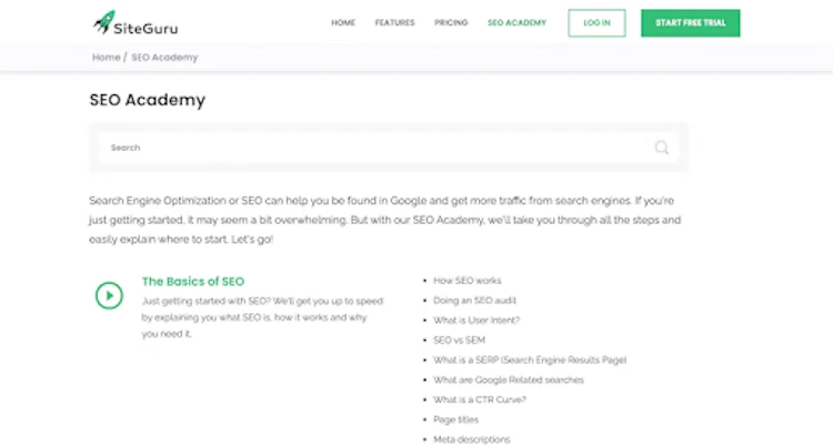 SiteGuru's SEO Academy