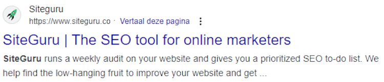 A meta description shown in the SERP