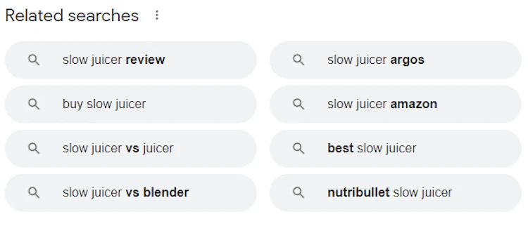 Google's related searches